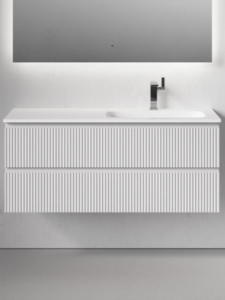 Тумба с раковиной Sancos Snob R 120 R подвесная, bianco, с ящиками, с доводчиками