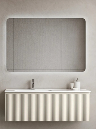 Мебель для ванной комнаты Sancos Snob R 1.0 120, L beige soft, подвесная, матовая
