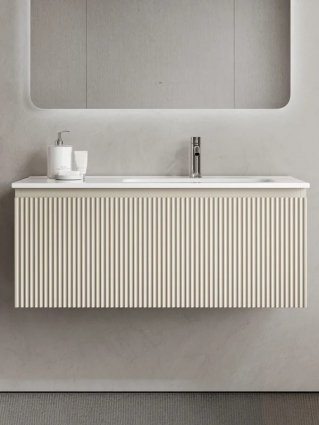 Тумба под раковину без столешницы Sancos Snob R 1.0 100, SNR1.0100RCE beige soft, подвесная, матовая