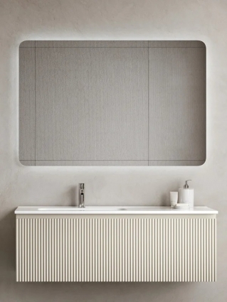 Мебель для ванной комнаты Sancos Snob R 1.0 100, L beige soft, подвесная, матовая