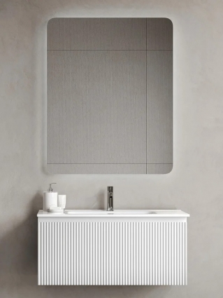 Мебель для ванной комнаты Sancos Snob R 1.0 90 bianco подвесная, матовая