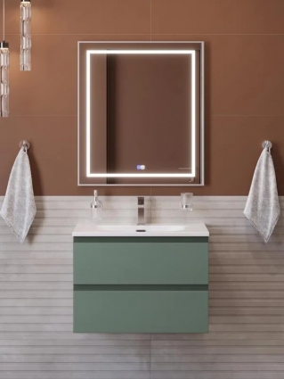 Мебель для ванной комнаты BelBagno Kraft 70 подвесная, матовая еловая, раковина bb-8099-70, с ящиками