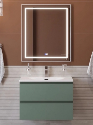 Мебель для ванной комнаты BelBagno Kraft 39 70 подвесная, матовая еловая, раковина bb-8099-3-70, с ящиками