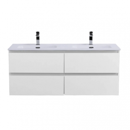 Тумба под раковину без столешницы BelBagno Kraft 120 подвесная, bianco opaco, для двоих, матовая, с ящиками