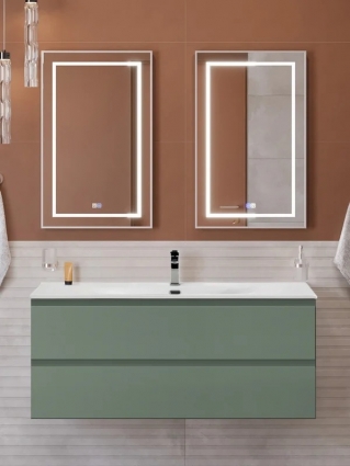 Мебель для ванной комнаты BelBagno Kraft 120 подвесная, матовая еловая, раковина bb-8099-120, с ящиками