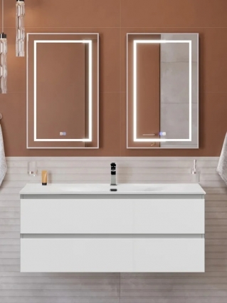 Мебель для ванной комнаты BelBagno Kraft 120 подвесная, bianco opaco, раковина bb-8099-120, матовая, с ящиками