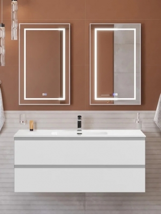 Мебель для ванной комнаты BelBagno Kraft 120 подвесная, bianco opaco, раковина bb1200etl, матовая, с ящиками