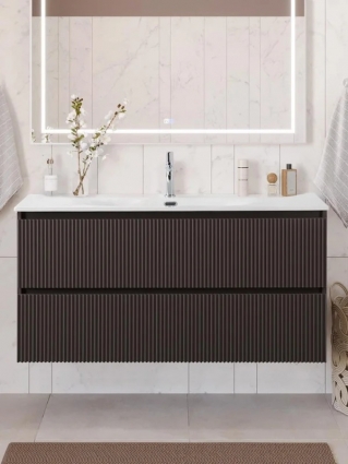 Тумба под раковину без столешницы BelBagno Uno 120 подвесная, 2 ящика, матовая темно-серая