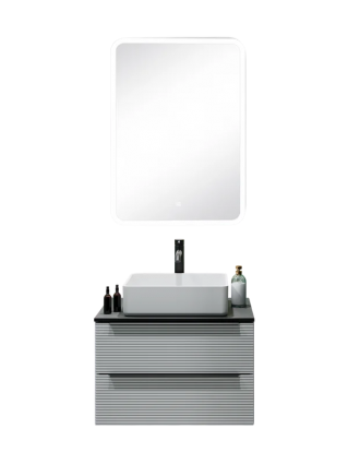 Мебель для ванной комнаты Runo Орлеан 60 подвесная, матовая белая, черный, глянцевая, с ящиками