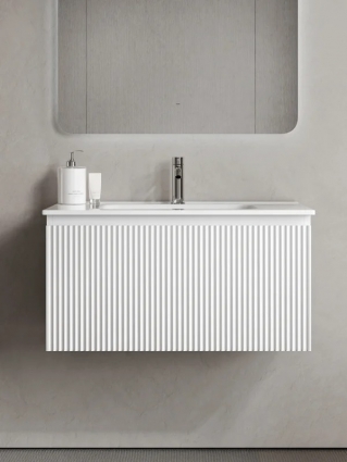 Тумба с раковиной Sancos Snob R 1.0 80 bianco, подвесная, матовая