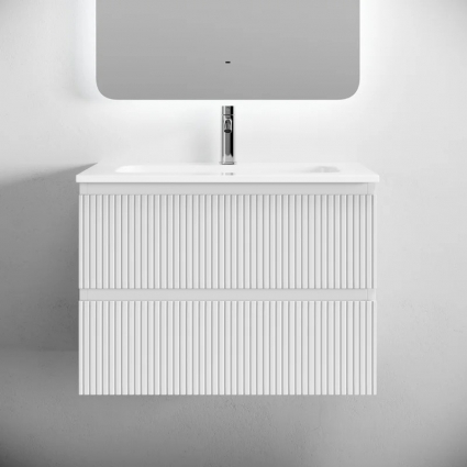 Тумба с раковиной Sancos Snob T 70 подвесная, bianco, раковина CN7031, с ящиками, с доводчиками