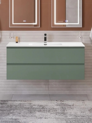 Тумба с раковиной BelBagno Kraft 120 подвесная, матовая еловая, раковина bb1200etl, с ящиками