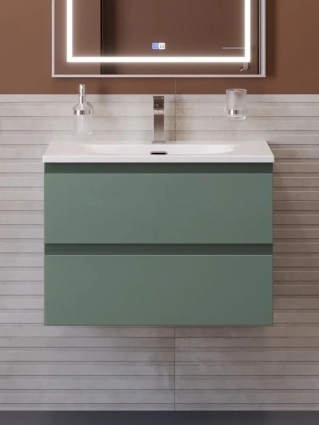 Тумба с раковиной BelBagno Kraft 60 подвесная, матовая еловая, раковина bb-8099-60, с ящиками