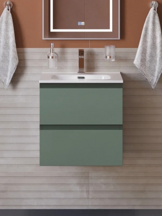 Тумба с раковиной BelBagno Kraft 39 50 подвесная, матовая еловая, раковина bb500/390etl, с ящиками