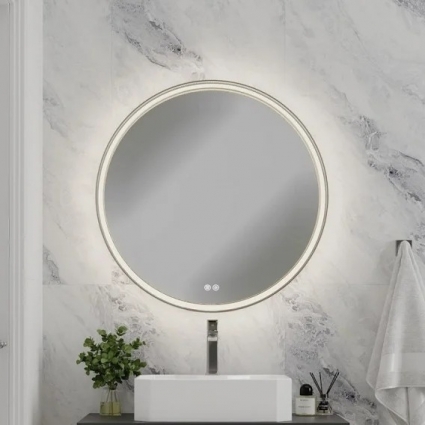 Зеркало круглое Teymi Lina Romantic T20134 D80 LED сенсор, антипар, черное