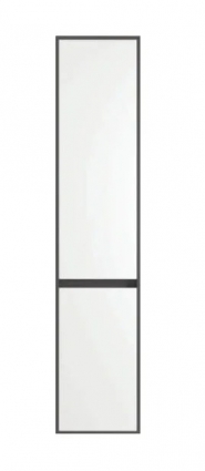 Шкаф-пенал для ванной Creto Amelia 35 L white, graphite, подвесной, глянцевый