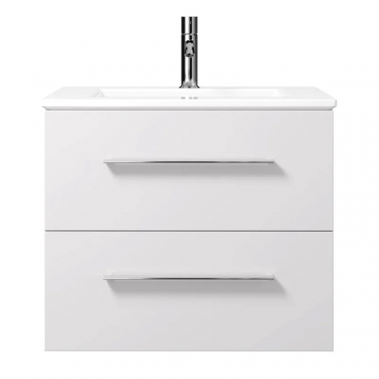 Тумба с раковиной Creto Ares 60 белая раковина 1161-001-0126, ручки хром, white, подвесная, глянцевая