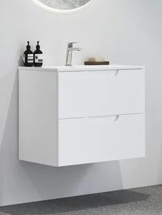 Тумба с раковиной Ravak Classic II SD 80 глянцевая белая, белая, раковина Classic II Slim 80, подвесная, с ящиками