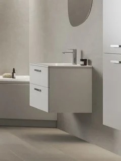 Тумба под раковину без столешницы Ravak Chrome II SD 80 глянцевая белая, ручки хром 152 мм, подвесная, с ящиками