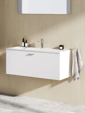 Тумба с раковиной Ravak Clear II SD 100 глянцевая белая, подвесная, с ящиками
