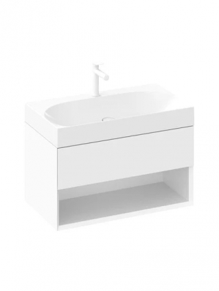 Тумба с раковиной Ravak Lite SD 80 глянцевая белая, раковина Lite XJX01280005, подвесная