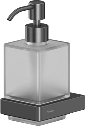 Дозатор для жидкого мыла WHITECROSS Cubo CU2440GM настенный, вороненая сталь, подвесной