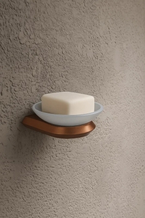 Мыльница Knotlor SD103RB стеклянная, бронзовая