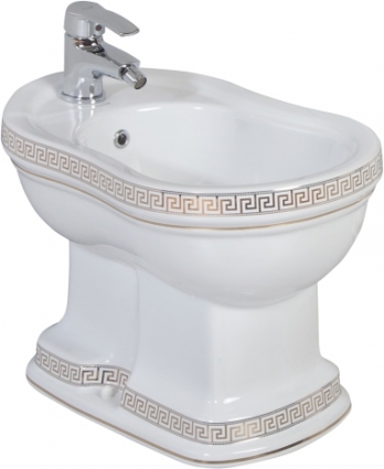 Биде напольное Creavit Klasik KL500-OW версаче золото овальное, 36x59 см