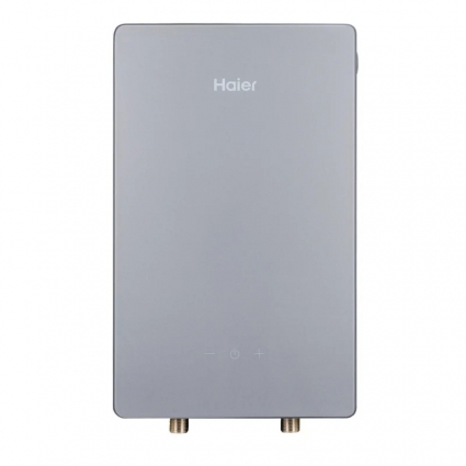 Проточный водонагреватель Haier GRACE-EI9 электрический, настенный, вертикальный, сухой ТЭН, серый сапфир, с защитой от перегрева