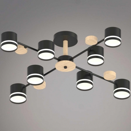 Люстра Reluce 68730-0.3-08 GX53 BK+WOOD цвет черный, мощность 120 Вт