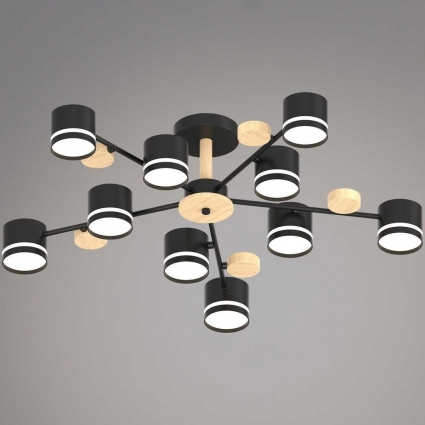 Люстра Reluce 68730-0.3-10 GX53 BK+WOOD цвет черный, мощность 150 Вт