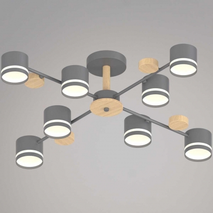 Люстра Reluce 68730-0.3-08 GX53 GREY+WOOD цвет белый, мощность 120 Вт