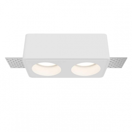 Встраиваемый светильник Maytoni Technical Gyps Modern DL123-GU10-02-W цвет белый, мощность 20 Вт