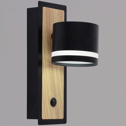 Бра Reluce 22540-0.2-01 BK+WOOD цвет черный, мощность 15 Вт