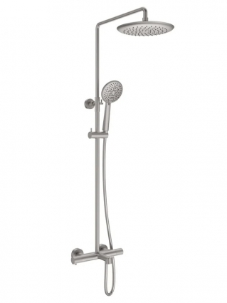 Душевая стойка Vincea Desire VSFS-1D1TBN брашированный никель штанга 140.7 см, шланг пластиковый 150 см