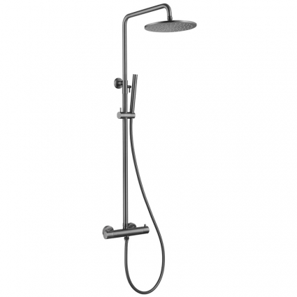 Душевая стойка Abber Wasser Kreis AF8160NGL никель штанга 143 см, шланг пластиковый 150 см