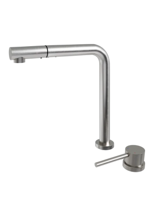 Смеситель для кухни Emar Steel ЕС - 7027 satin однорычажный, сталь