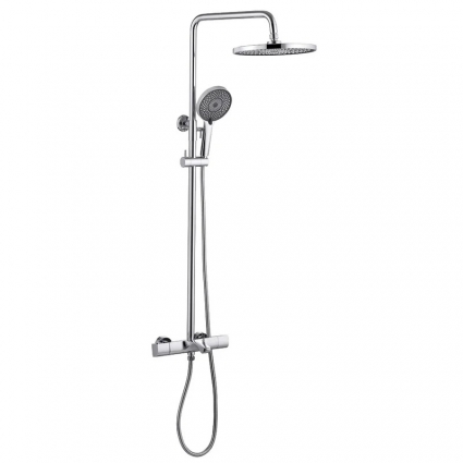 Душевая стойка Abber Thermostat AF8516 хром штанга 118 см, шланг металлический 150 см