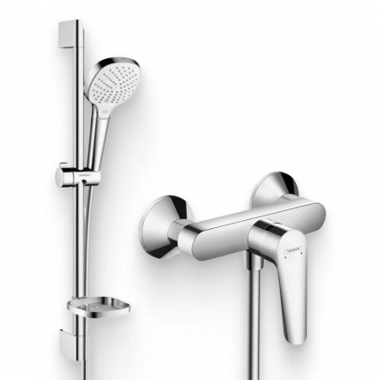 Душевой комплект Смеситель для душа Hansgrohe Logis E 71610000 + Гарнитур Croma 26586400 хром, штанга 14.6 см