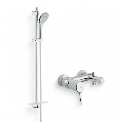 Душевой комплект Смеситель Grohe Concetto 32211001 + Гарнитур Euphoria 27227001 хром,  в современном стиле