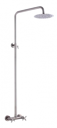 Душевая стойка Fmark FS8405 сатин цвет сталь, штанга 148.5 см