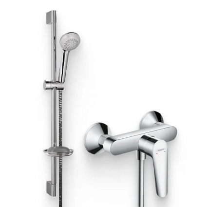Душевой комплект Смеситель для душа Hansgrohe Logis E + Гарнитур Crometta 85 Vario 27764000, Unica Crometta, хром, штанга 11.5 см