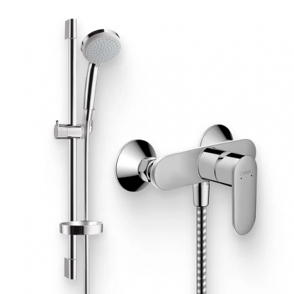 Душевой комплект Смеситель для душа Hansgrohe Vernis Blend 71640000 + Гарнитур Croma 100 27771000 хром, штанга 11.8 см