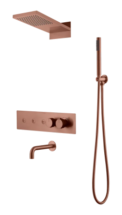Душевой комплект Boheme Fusion 131-2-CB С ВНУТРЕННЕЙ ЧАСТЬЮ, copper brushed, цвет медь, шланг металлический 150 см