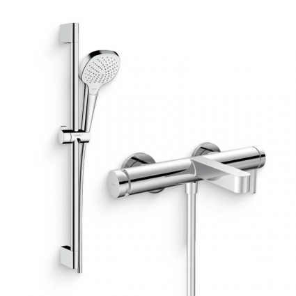 Душевой комплект Смеситель Hansgrohe Finoris 76420000 + Гарнитур Croma 26592400 хром,  в современном стиле