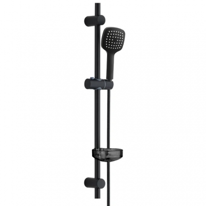 Душевой гарнитур Orange O-Shower OS704b черный шланг металлический 150 см, 1 режим