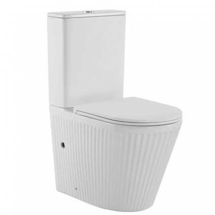 Унитаз-компакт напольный SantiLine SL-5046 с микролифтом, безободковый, белый, 37x66 см