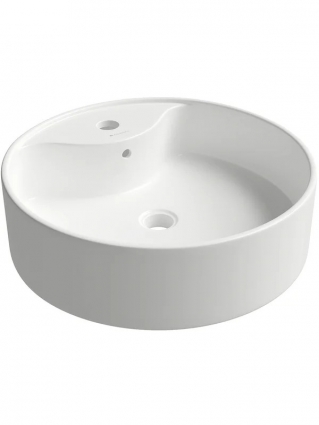 Накладная раковина Aqueduto Espiral ESP0610 глянцевая белая, круглая, с 1 отверстием под смеситель