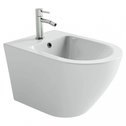 Биде подвесное Ceramica Nova Whirl, с крепежом для скрытого монтажа, белый, CN11008