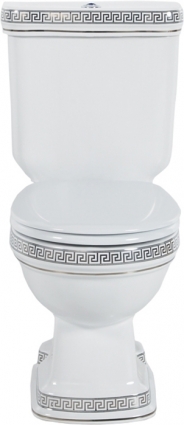Унитаз напольный Creavit Klasik KL310-OX с биде, версаче хром, овальный, 36x65 см